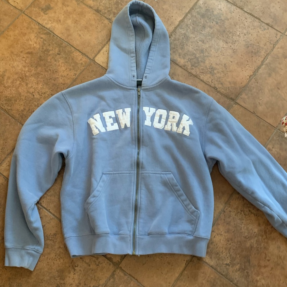 Blue New York zip up hoodie